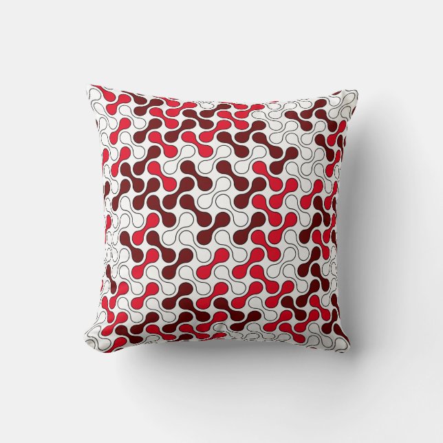 Coussin Motif géométrique rouge moderne (Recto)