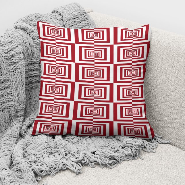 Coussin Motif géométrique rouge moderne (Créateur téléchargé)