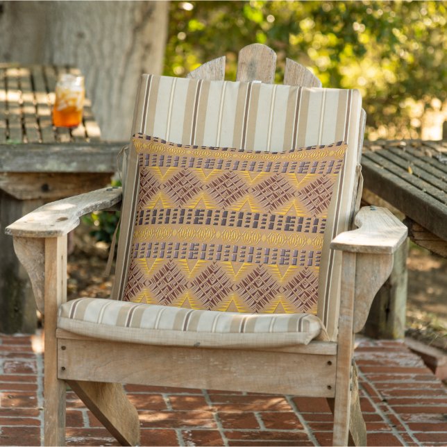 Coussin motif géométrique tribal africain ethnique (Chaise)