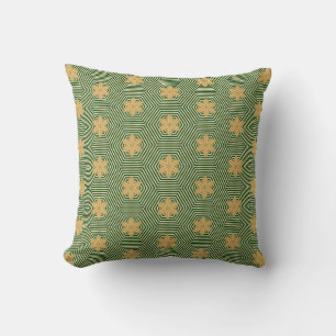 Coussin Motif géométrique vert dainty or