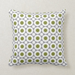 Coussin Motif géométrique vert et gris