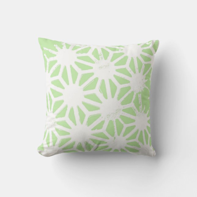 Coussin Motif géométrique vert pomme (Recto)
