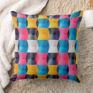 Coussin Motif géométrique vitré 3D