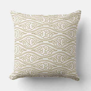 Coussin Motif Gold Chinese Nuages