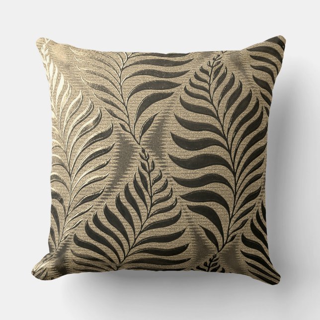 Coussin Motif Gold Leaf (Recto)
