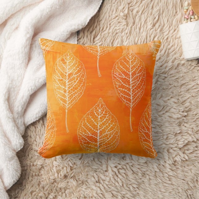 Coussin Motif Golden Orange Leaf (Couverture)
