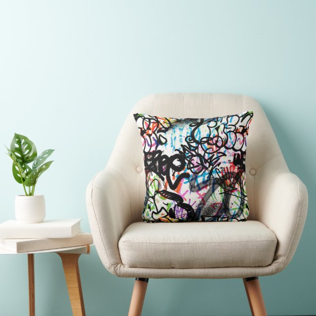 Coussin Motif Graffiti (Chaise)