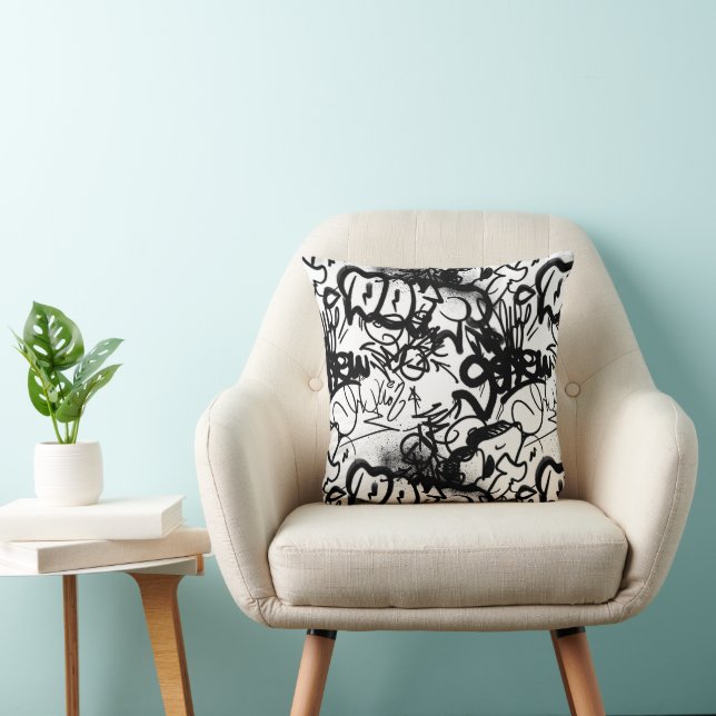 Coussin Motif Graffiti (Chaise)