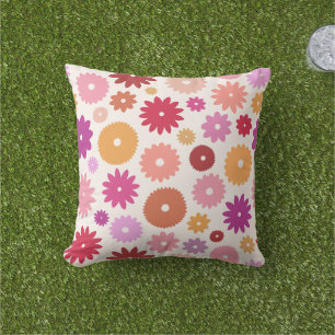Coussin Motif Grandes Fleurs Colorées