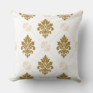 Coussin Motif graphique damassé or de luxe sans couture