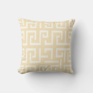 Coussin Motif Grec – Conception Classique Jaune Audacieux