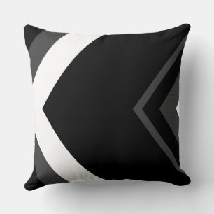 Coussin Motif gris, blanc et noir Chevron