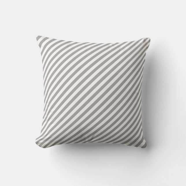 Coussin Motif Gris Doux Et Blanc (Recto)