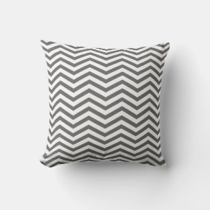 Coussin Motif gris et blanc chevron