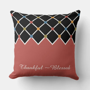Coussin Motif Harlequin Rouille