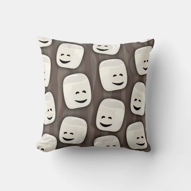 Coussin Motif heureux d'amis de guimauve (Recto)