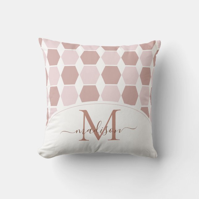 Coussin Motif Hexagon Décor Formes Monogramme (Recto)