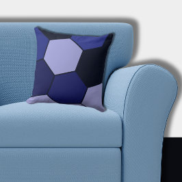 Coussin Motif Hexagon noir et bleu