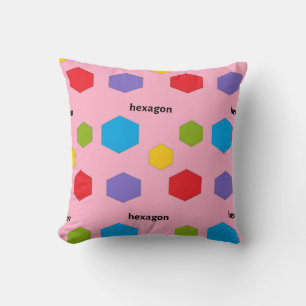 Coussin Motif Hexagon rose