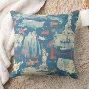 Coussin Motif historique vintage-américain (3)