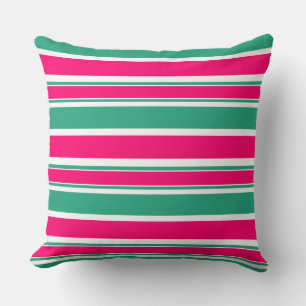 Coussin Motif horizontal rayé rouge-vert
