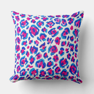 Coussin Motif imprimé léopard néon