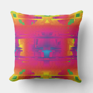 Coussin Motif indien de couleur vibrante festive