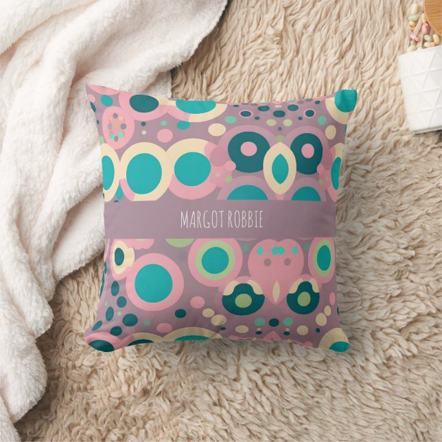 Coussin Motif isométrique Kawai Circle Rose Navy (Couverture)
