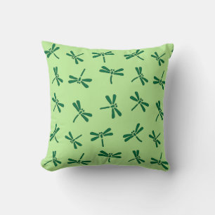 Coussin Motif japonais de libellules, Jade vert clair