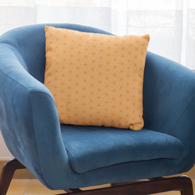 Coussin Motif japonais moderne Orange Peach (Créateur téléchargé)