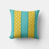 Motif jaune bleu de rayures de point de polka de