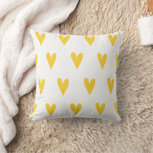 Coussin Motif jaune de coeurs