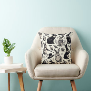 Coussin Motif lapin Vintage