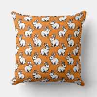 Motif lapins - noir et blanc avec orange