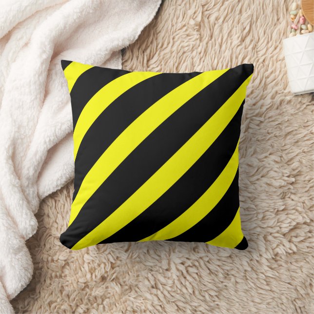 Coussin Motif large diagonale jaune et noir (Couverture)