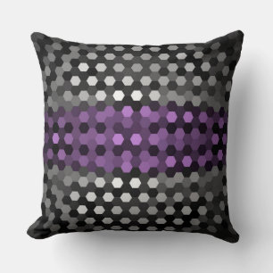 Coussin Motif Lavande et Hexagons gris