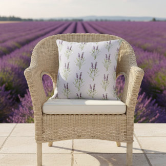 Coussin Motif Lavande Vintage  