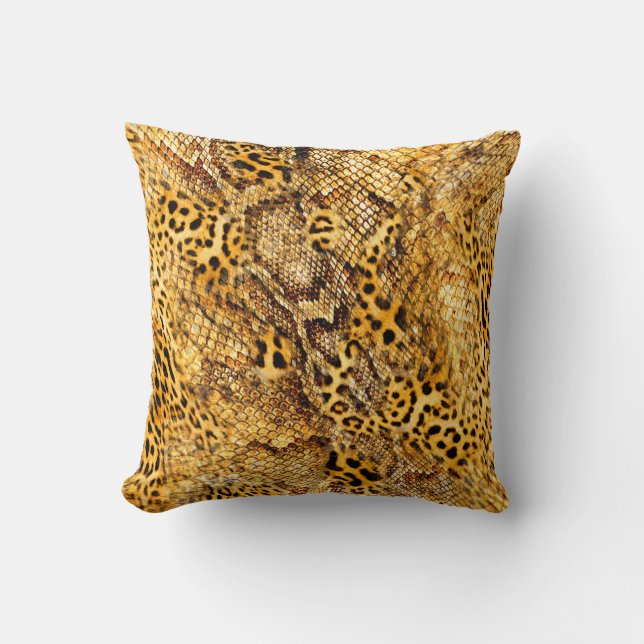 Coussin Motif léopard et serpent (Recto)
