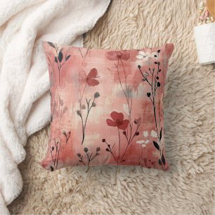Coussin Motif lin floral blush rustique (9)