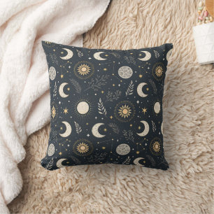 Coussin Motif lunaire céleste mystique