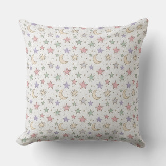Coussin Motif Lune Étoile Fantaisiste