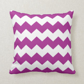 Coussin Motif magenta pourpre/foncé lumineux de Chevron