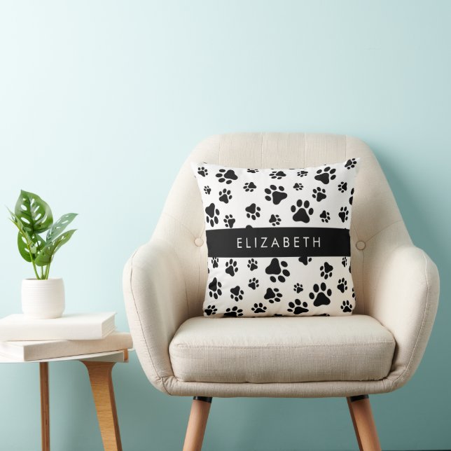 Coussin Motif mâle, Patrouilles de chien, Noir et Blanc, V (Chaise)