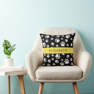Coussin Motif mâle, Patrouilles de chien, Noir et Blanc, V