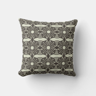 Coussin Motif Mandala en noir