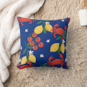 Coussin Motif Marché de Fruits de Mer Méditerranéens (4)