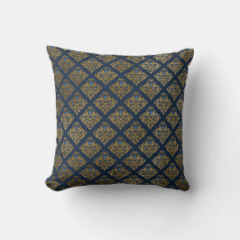 coussin motif marine et or