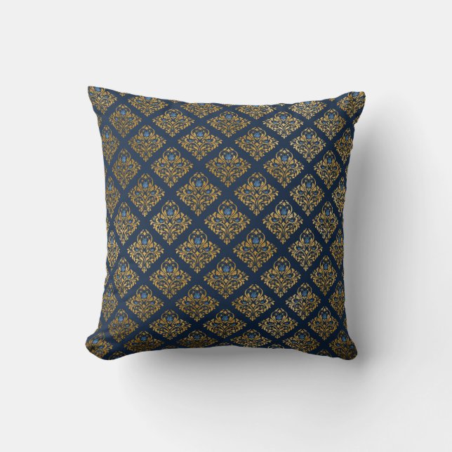 coussin motif marine et or (Recto)