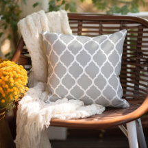Motif marocain gris clair et blanc