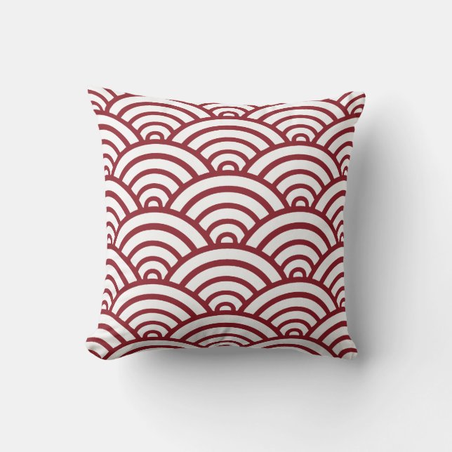 Coussin Motif Maroon Scallop (Recto)